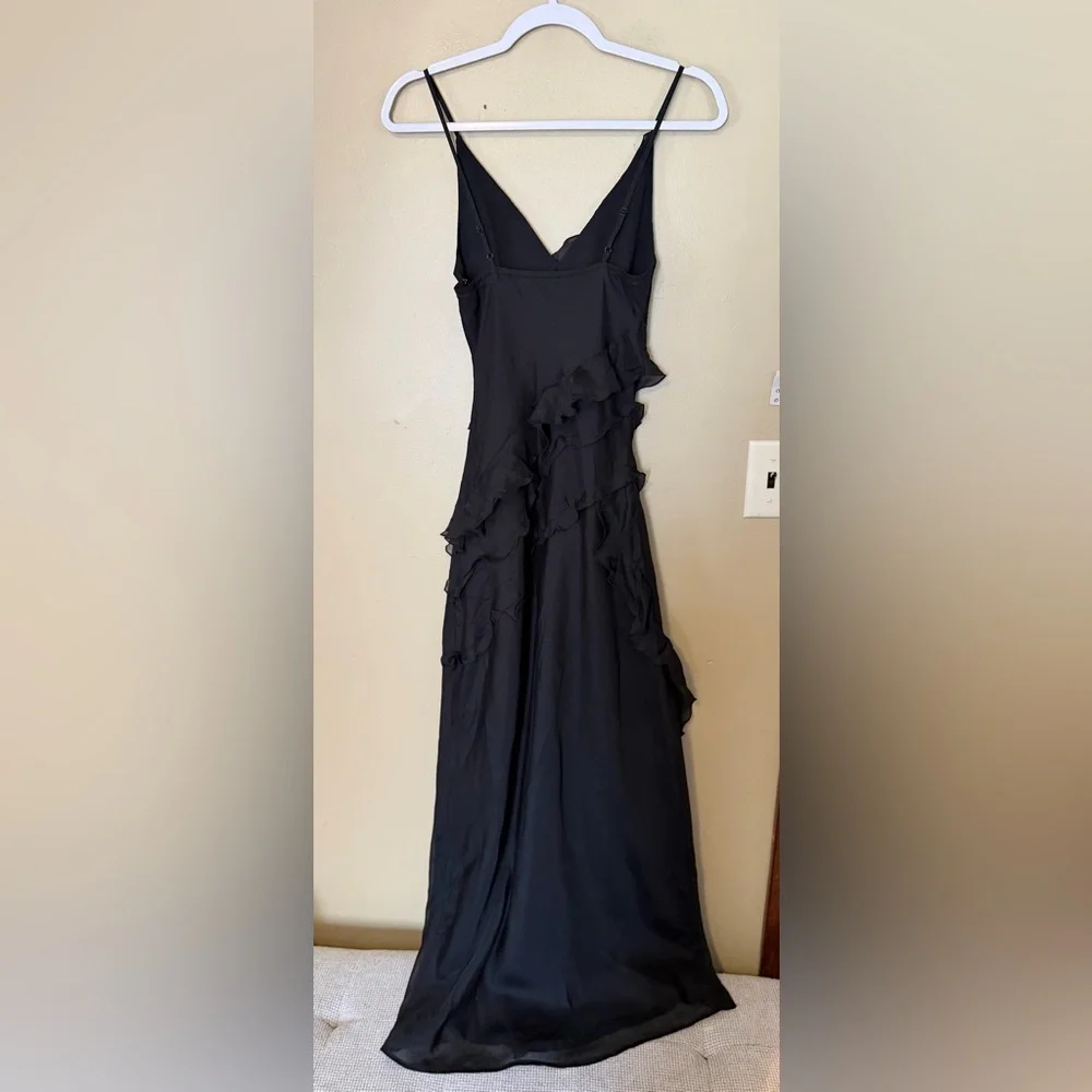 Abercrombie & Fitch Black Ruffle Maxi Dress